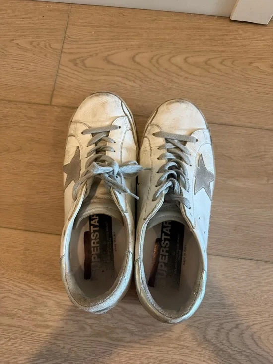 Golden Goose Superstar Sneakers White Grey Star Distressed EU 39 - Picture 4 of 9